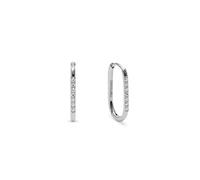 SINGULARU - Pendientes Aro Bibi. Acero y Circonita. Joyas Para Mujer.