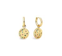 SINGULARU - Pendientes Aro Bling. Colgante de Acero Inoxidable con Baño en Oro de 18Kt. Cierre Congo/Click. Joyas para Mujer
