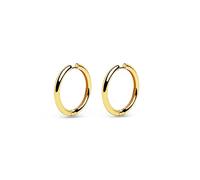 SINGULARU - Pendientes Aro Carmen L. Latón Acabado en Baño en Oro de 18 Kt. Cierre Congo. Joyas para Mujer