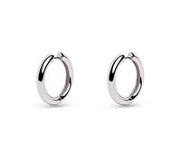 SINGULARU - Pendientes Aro Carmen M. Latón con Acabado Baño en Rodio. Pendiente Combinable Ligero. Cierre Click/Congo. Joyas para Mujer