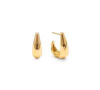 SINGULARU - Pendientes Aro Espresso. Latón con Baño en Oro de 18 Kt. Joyas Para Mujer