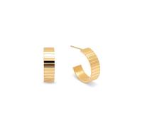 SINGULARU - Pendientes Aro Gear. Acero con Baño en Oro de 18 Kt. Joyas Para Mujer.