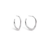 SINGULARU - Pendientes Aro Odette. Acero. Estilo Maxi Acabado en textura Orgánico. Joyas para Mujer
