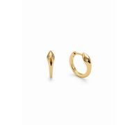 SINGULARU - Pendientes Aro Serpiente. Latón con Baño en Oro de 18 Kt y Circonita. Joyas Para Mujer.