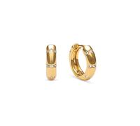 SINGULARU - Pendientes Aro Starla Sparks S. Latón con Baño en Oro de 18 Kt y Circonita. Joyas Para Mujer.