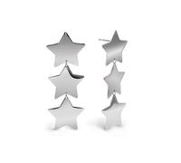 SINGULARU - Pendientes Big Stars. Acero con Largo de 8 cm. Colgantes con Motivo Estrellas. Cierre Silicona. Joyas para Mujer