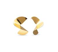 SINGULARU - Pendientes Big Swirl. Acero con Baño en Oro de 18 Kt. Joyas Para Mujer.