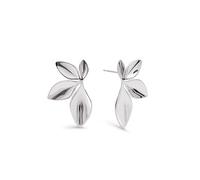 SINGULARU - Pendientes Camila. Acero con Motivo Flor. Cierre de silicona y Acero Inoxidable. Joyas para Mujer