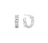 SINGULARU - Pendientes Chunky Eslabón. Acero con Acabado en Baño Oro de 18Kt. Cierre Silicona. Joyas para Mujer