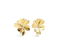 SINGULARU - Pendientes Flower Spring. Latón con Acabado en Baño Oro de 18Kt. Joyas para Mujer