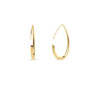 SINGULARU - Pendientes Gota Arch. Plata de Ley Acabado en Baño en Oro de 18 Kt. Sin Cierre. Joyas para Mujer