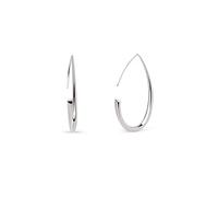 SINGULARU - Pendientes Gota Arch. Plata de Ley Acabado en Baño en Rodio. Ligeros Sin Cierre. Joyas para Mujer