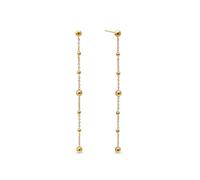 SINGULARU - Pendientes Long Drop Bomb. Acero con Baño en Oro de 18 Kt. Joyas Para Mujer.