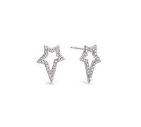 SINGULARU - Pendientes My Star. Plata de Ley con Acabado en Baño de Rodio. Motivo Estrella y Detalles en Circonita. Cierre Tuerca a Presión. Joyas para Mujer