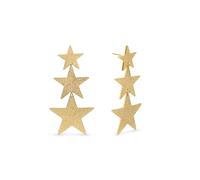 SINGULARU - Pendientes Shinning Stars. Acero con Baño en Oro de 18 Kt. Joyas Para Mujer.