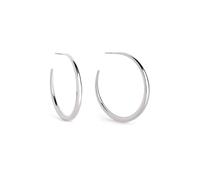 SINGULARU - Pendientes Slay. Pendientes Maxi de Aro en Acero con Acabado Brillante y Minimalista. Cierre de Silicona. Joyas para Mujer