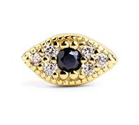 SINGULARU - Pendientes Suelto Ojo de Horus. Plata de Ley 925 con Acabado Baño de Oro de 18 Kt. Cierre Congo. Joyas para Mujer