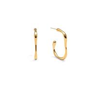 SINGULARU - Pendientes Vento. Acero con Acabado en Baño Oro de 18Kt. Joyas Para Mujer