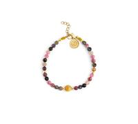 SINGULARU - Pulsera Amulet Cats Eye. Acero con Baño en Oro de 18 Kt y Piedra natural. Joyas Para Mujer.
