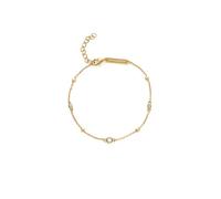 SINGULARU - Pulsera Birthstone. Plata de Ley con Baño en Oro de 18 Kt y Circonita. Joyas Para Mujer. Zodiaco Abril.