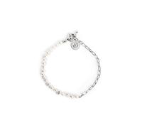 SINGULARU - Pulsera Chic Pearl. Acero con Largo de 18 cm con Perlas Naturales de Agua Dulce. Joyas para Mujer