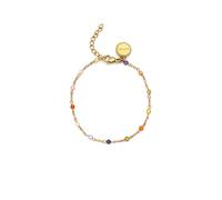 SINGULARU - Pulsera Crystal Colors Atardecer. Acero con Baño en Oro de 18 Kt y Cristal. Joyas Para Mujer.