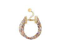 SINGULARU - Pulsera Crystals Cleopatra. Acero con Baño en Oro de 18 Kt y Cristal. Joyas Para Mujer.