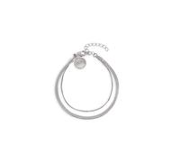 SINGULARU - Pulsera Doble Lisse Tail. Acero. Doble Cadena Plana y Redonda. Joyas para Mujer