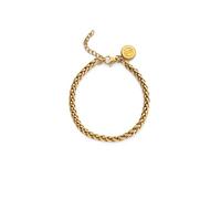 SINGULARU - Pulsera Fine Disco. Acero con Baño en Oro de 18 Kt. Joyas Para Mujer.