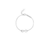 SINGULARU - Pulsera Infinito Plata. Plata de Ley 925 con Acabado Baño de Rodio. Talla Unica. Largo de cadena 17.5 cm. Joyas para Mujer