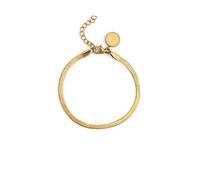 SINGULARU - Pulsera Lisse Sparkling. Acero con Baño en Oro de 18 Kt. Joyas Para Mujer.