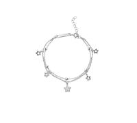 SINGULARU - Pulsera Mil Estrellas. Plata de Ley con Baño en Rodio y Circonita. Joyas Para Mujer.