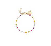 SINGULARU - Pulsera Stella Color. Acero con Baño en Oro de 18 Kt y Piedra natural. Joyas Para Mujer.