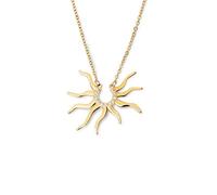 SINGULARU - Sole Mio - Fabricado en Latón con Acabado en Baño de Oro de 18kt y con Detalles Circonitas - Motivo Sol - Joyas para Mujeres