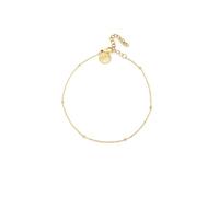 SINGULARU - Tobillera Dots. Acero con Acabado en Baño Oro de 18Kt. 21 cm de Largo + 3,5 cm de Alargador Joyas para Mujer