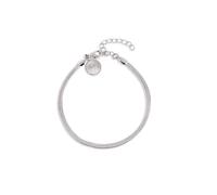 SINGULARU - Tobillera Lisse. Acero con Acabado Brillante y Minimalista. Cadena con Largo de 21 cm + 3,5 cm. Joyas para Mujer