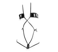 SINGUYUN Traje de baño sexy de una pieza para mujer, diseño de micro anime, traje de baño de una pieza, lencería sexy tipo babydoll, negro (0830black), talla única