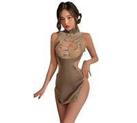 SINGUYUN Vestidos tradicionales chinos Hanfu para mujer, sexy, cosplay, Cheongsam, lencería de anime, kimono, pijamas, ropa de dormir, verde (8559green), One-size