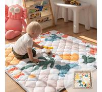 Sinhaklóho Alfombra Bebe Acolchada Plegable Extra Gruesa, Antideslizante y Suave, 127×127 cm, Lavable a Máquina, Sin Olores, Ideal para Parque Infantil y Suelos, Jardín Encantado