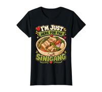 Sinigang Estoy aquí para el Amante de la Comida Filipino Pinoy Camiseta gráfica económica, Mujer, Negro, M