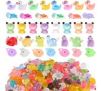 sinirttou 100 Piezas Mini Resina Figuras de Animales Set, Iluminado Resina Animales Patos Miniatura, DIY Craft Jardín Paisaje Acuario Decoraciones