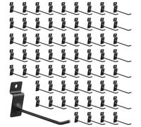 SINJEUN 100 ganchos Slatwall negros, 10 cm, accesorios Slatwall, ganchos de metal para venta al por menor