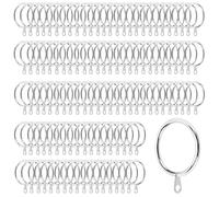 SINJEUN 120 anillos de cortina de metal plateado de 38 mm de diámetro interior para barras de cortina