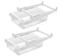 SINJEUN 2 cajones organizadores para frigorífico, 30,5 x 19,8 x 9,5 cm, organizador de frigorífico para colgar, caja de plástico transparente para la cocina