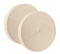 SINJEUN 2 Paquete 50m x 25mm Cinta de Algodón Sarga, Cinta de Algodón para Bunting, Rollo de Espiga Cinta de Lino Sarga Bandas Elásticas Cinta Bies