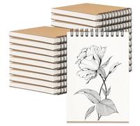 SINJEUN 20 cuadernos A6 en espiral, 60 páginas/30 hojas, bloc de notas en blanco, pequeño, cuaderno de dibujo, mini cuaderno A6, bloc de bocetos para escribir, dibujar, en casa, en la oficina