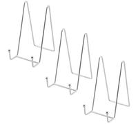 SINJEUN 3 caballete de metal de 15 cm, soporte para platos de 6 pulgadas, soporte decorativo, soporte para platos, hierro plateado, soporte para platos, soporte de metal, soporte para platos, fotos,