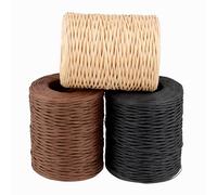 SINJEUN 3 unidades de cordón de papel con alambre, 2 mm x 200 m, alambre de papel para manualidades, manualidades, manualidades, decoración