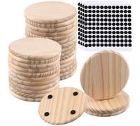 SINJEUN 30 posavasos redondos de madera de 4 pulgadas, posavasos de madera en blanco, posavasos redondos de madera para manualidades, pintura, grabado, quema de madera
