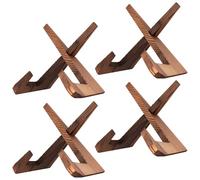 SINJEUN 4 soportes para discos de vinilo, 21 x 12 x 16,6 cm, marrón, soporte de vinilo para cocina, salón